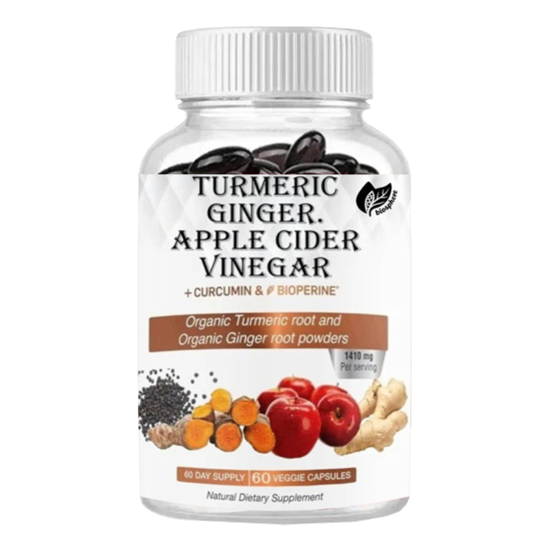 Turmeric Curcumin Capsule - Organik Zerdeçal Kökü Tozu, Organik Zencefil