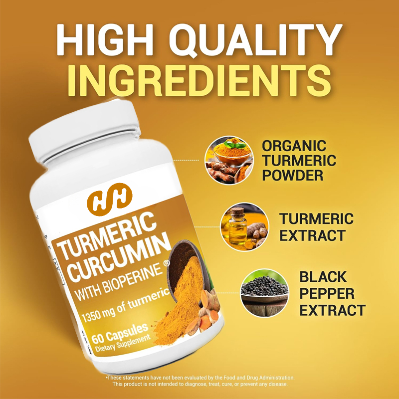 Turmeric Curcumin Capsule - Siyah Biberli Zerdeçal Takviyesi (BioPerine) -1350mg
