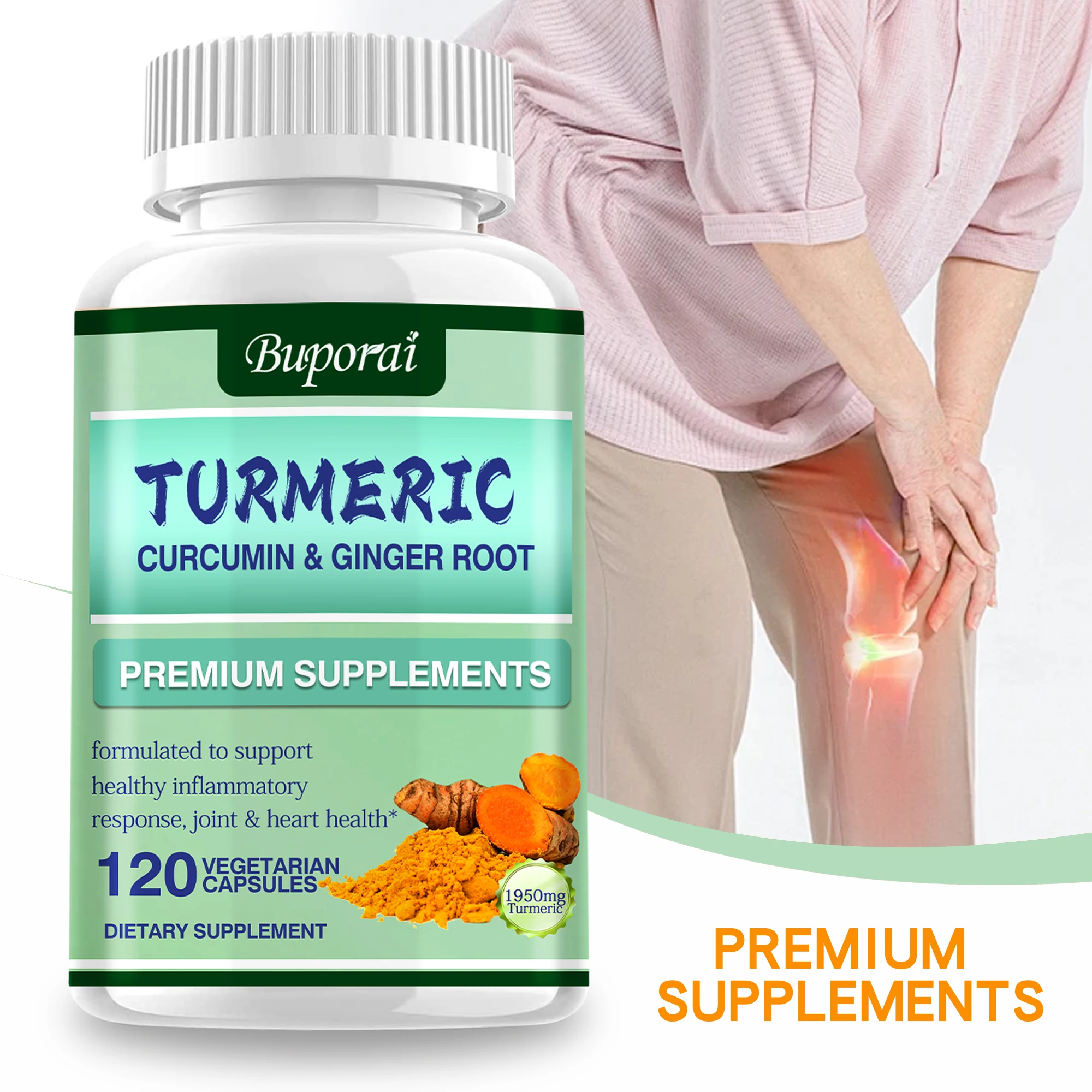 Turmeric Curcumin Capsule - Zerdeçal Kurkumin + Zencefil Kökü -